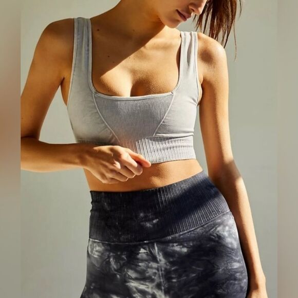 Free People Movement Good Karma Square Neck Crop Top Size Small NWOT - Picture 1 of 11